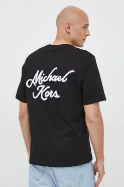 Ανδρικά Μπλουζάκια Βαμβακερό μπλουζάκι Michael Kors μαύρο