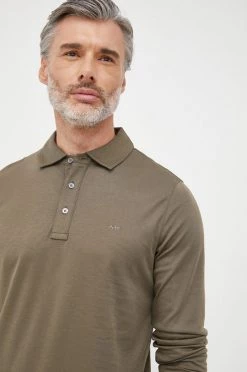 Ανδρικά Μακρυμάνικα Βαμβακερό μπλουζάκι Michael Kors πράσινο