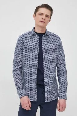 Ανδρικά Πουκάμισα Πουκάμισο από λινό Michael Kors χρώμα: ναυτικό μπλε, -Michael Kors Κατάστημα unnamed file 1261