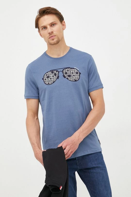 Ανδρικά Μπλουζάκια Βαμβακερό μπλουζάκι Michael Kors μπλε 3 Ανδρικά Μπλουζάκια Βαμβακερό μπλουζάκι Michael Kors μπλε