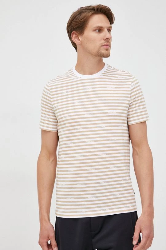 Ανδρικά Μπλουζάκια Βαμβακερό μπλουζάκι Michael Kors μπεζ 6 Ανδρικά Μπλουζάκια Βαμβακερό μπλουζάκι Michael Kors μπεζ - Image 4