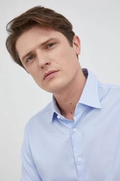 Ανδρικά Πουκάμισα Michael Kors - Βαμβακερό πουκάμισο θαλάσσιος