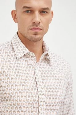 Ανδρικά Πουκάμισα Πουκάμισο Michael Kors καφέ,