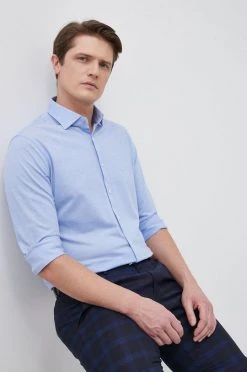 Ανδρικά Πουκάμισα Michael Kors - Βαμβακερό πουκάμισο μπλε