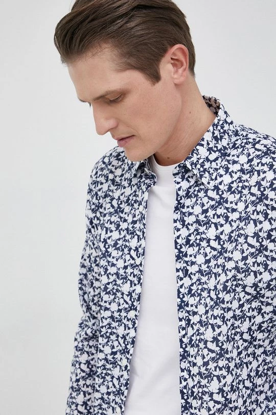 Ανδρικά Πουκάμισα Βαμβακερό πουκάμισο Michael Kors χρώμα: ναυτικό μπλε, 3 Ανδρικά Πουκάμισα Βαμβακερό πουκάμισο Michael Kors χρώμα: ναυτικό μπλε,