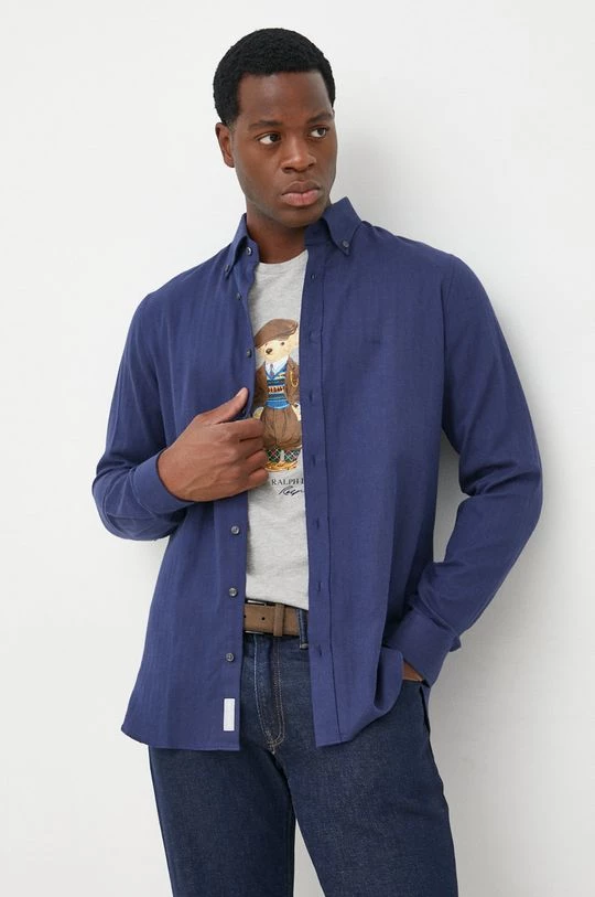 Ανδρικά Πουκάμισα Πουκάμισο με μείγμα κασμίρι Michael Kors χρώμα: ναυτικό μπλε, 3 Ανδρικά Πουκάμισα Πουκάμισο με μείγμα κασμίρι Michael Kors χρώμα: ναυτικό μπλε,