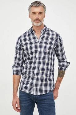 Ανδρικά Πουκάμισα Βαμβακερό πουκάμισο Michael Kors χρώμα: ναυτικό μπλε, -Michael Kors Κατάστημα unnamed file 795