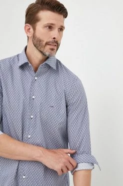 Ανδρικά Πουκάμισα Βαμβακερό πουκάμισο Michael Kors χρώμα: ναυτικό μπλε, -Michael Kors Κατάστημα unnamed file 830